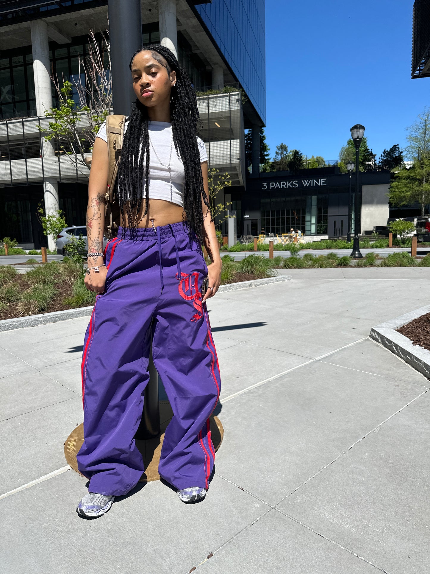 PURPLE TRACK PANTS